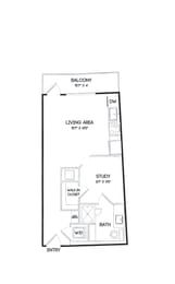 E1 floorplan at The Gabriella apartments