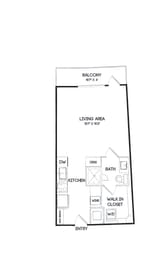 E2 floorplan at The Gabriella apartments
