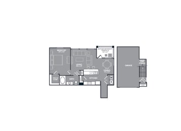 One-Bedroom Floor Plan at Mansions of Georgetown, Georgetown, 78626