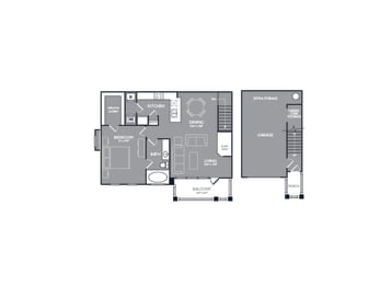 One-Bedroom Floor Plan at Mansions of Georgetown, Georgetown, Texas