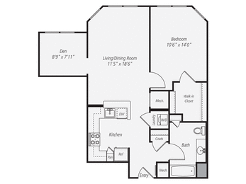 a floor plan of a two story house with a bedroom and a living room