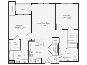 a floor plan of a studio apartment with a bedroom and a living room
