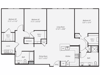 a floor plan of a 1 bedroom floor plan with a bathroom and a living room