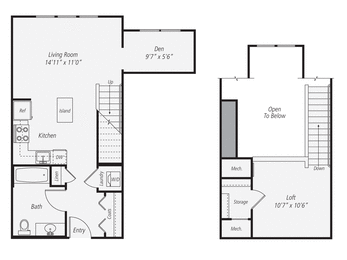 a floor plan of a home with a bedroom and a living room