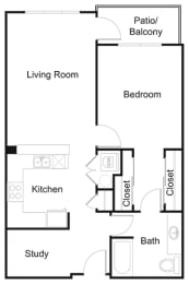 Floorplan A8D at Elan Redmond Apartments, Redmond, WA 98052