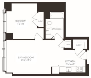 VI1I1 Floor Plan at Via Seaport Residences, Boston, 02210