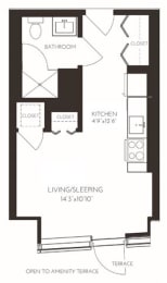 VIISA24 Floor Plan at Via Seaport Residences, Massachusetts