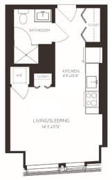 VIISA2 Floor Plan at Via Seaport Residences, Boston
