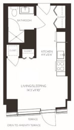 VIISA34 Floor Plan at Via Seaport Residences, Boston, Massachusetts