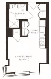VIISA4 Floor Plan at Via Seaport Residences, Boston, MA