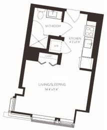 VIISB3 Floor Plan at Via Seaport Residences, Boston