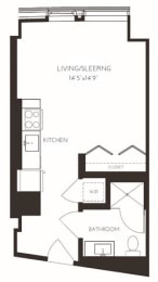 VIISD1 Floor Plan at Via Seaport Residences, Boston