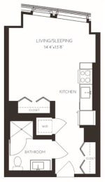 VIISD2 Floor Plan at Via Seaport Residences, Boston, MA, 02210
