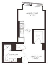 VIISF14 Floor Plan at Via Seaport Residences, Massachusetts