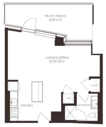 VIISG14 Floor Plan at Via Seaport Residences, Boston, 02210