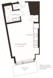 VISC1 Floor Plan at Via Seaport Residences, Massachusetts