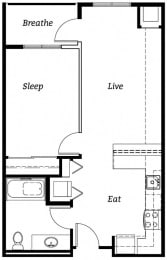 A4 Floor Plan at Cook Street, Portland, OR, 97227