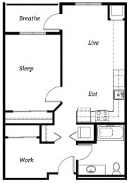B1 Floor Plan at Cook Street, Portland, OR