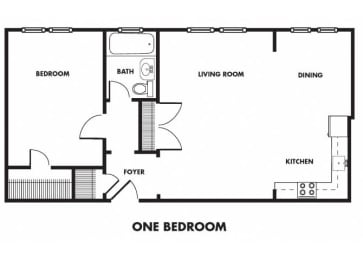 a one bedroom floor plan at The Edison apartments