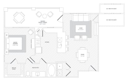 TLC A4 floor plan at Reveal Skyline at La Cantera, San Antonio, Texas