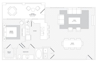 TLC A6 floor plan at Reveal Skyline at La Cantera, Texas