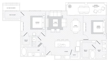 TLC B3 floor plan at Reveal Skyline at La Cantera, Texas