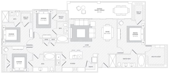 TLC D2 floor plan at Reveal Skyline at La Cantera, San Antonio, TX, 78256