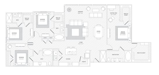 TLC D3 floor plan at Reveal Skyline at La Cantera, Texas, 78256