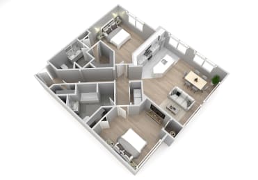 2B-E Floor Plan at Park Square Apartments, Rahway, New Jersey