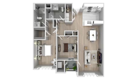 2 bed 2 bath B at Bristol Station Apartments, New Jersey