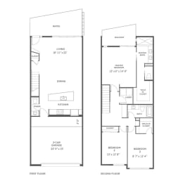 the floor plans of two different layouts of a house