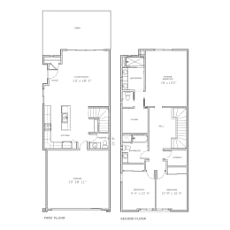 the floor plans for the two floors of the apartment building at Novella Biltmore, Phoenix, AZ, 85016