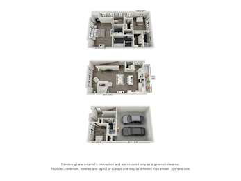 Floorplan Colonial A 3 bedroom 3.5 baths at The Row at Franklin. Franklin