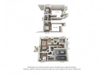 Franklin Combined Floor Plan at 1104 Residences, Tennessee