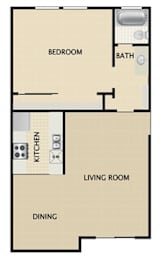  Floor Plan 1 BEDROOM 1 BATH 752 sq. ft