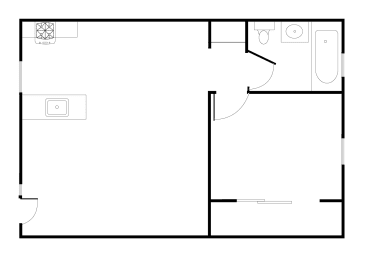  Floor Plan 1 Bed 1 Bath