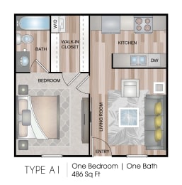 A1F 1 bed 1 bath