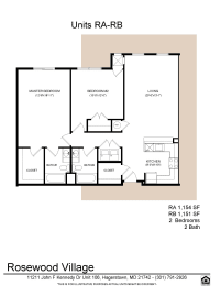 2 bed 2 bath RA_RB at Rosewood Village, Hagerstown, MD, 21742