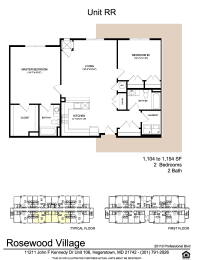 a floor plan of unit rr at Rosewood Village, Hagerstown, MD, 21742