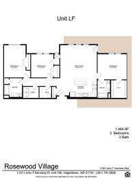 3 bed 2 bath LF at Rosewood Village, Maryland, 21742