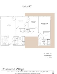 3 bed 2 bath RT(1) at Rosewood Village, Hagerstown, MD, 21742