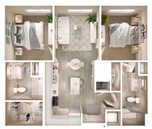 B1 Floor Plan at Walcott Jeffersonville, Jeffersonville, 47130