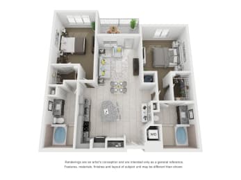 B1 1,189-to1,215 Sq.Ft. Floor plan  at Moda North Bay Village, North Bay Village, 33141