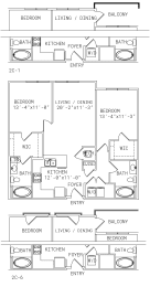 2-B1 2 Bed 2 Bath Floor Plan at Mira Upper Rock, Rockville, MD