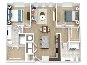 2 bed 2 bath C Grand Floor Plan at Ascend Apollo Apartments, Maryland 20774