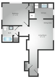 1 bed 1 bath A at Hamilton Manor Apartments, Maryland, 20782
