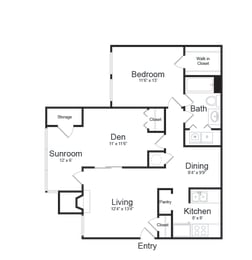 Floor Plan B1 at Hamilton at Kings Place, Columbia, MD