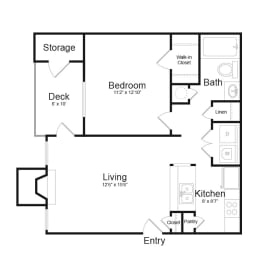 a floor plan of a home with a bedroom and a living room at Madison at Eden Brook, Columbia, 21046