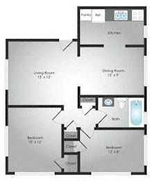 2 bed 2 bath L at Hamilton Manor Apartments, Hyattsville, Maryland