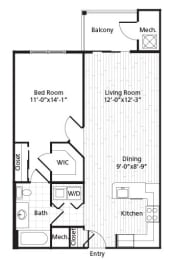 A1 Floor Plan at MetroPlace at Town Center, Camp Springs